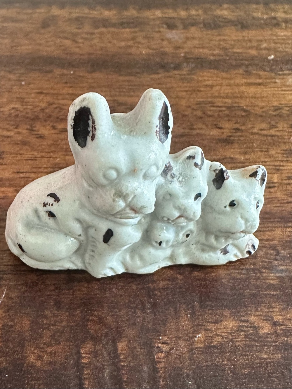 Vintage Japan Miniature Porcelain 3 Terrier Dogs Puppies Figurine Hand Painted